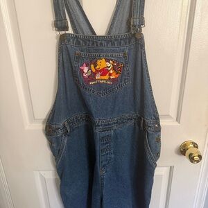 Vintage Disney Winnie the Pooh denim overalls/shortalls - World Travellers OSFM